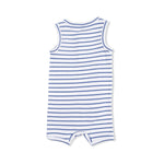 Angel Dear Navy Stripe - Henley Shortie Romper - 