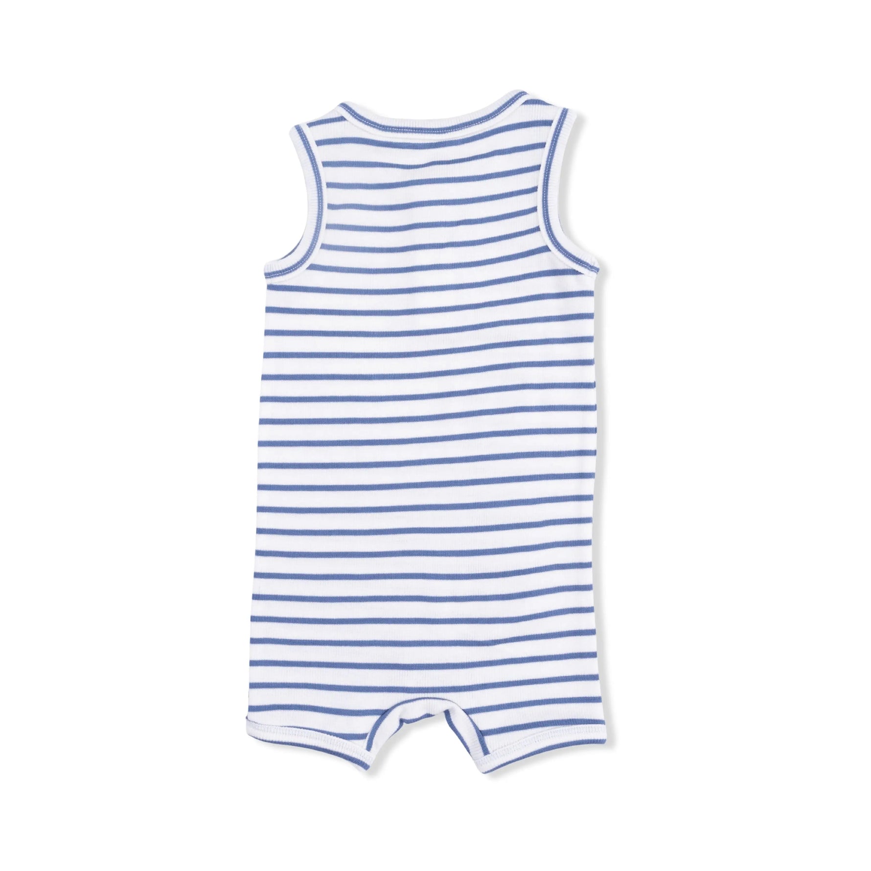 Angel Dear Navy Stripe - Henley Shortie Romper - 