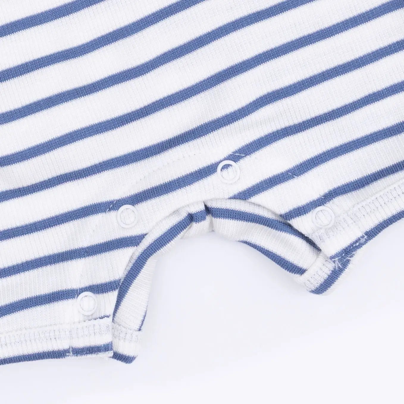 Angel Dear Navy Stripe - Henley Shortie Romper - 