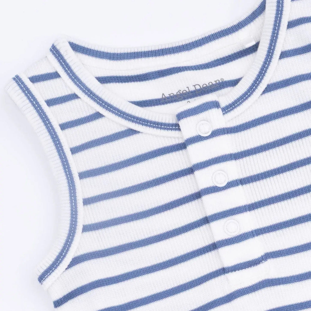 Angel Dear Navy Stripe - Henley Shortie Romper - 