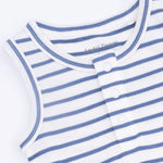 Angel Dear Navy Stripe - Henley Shortie Romper - 