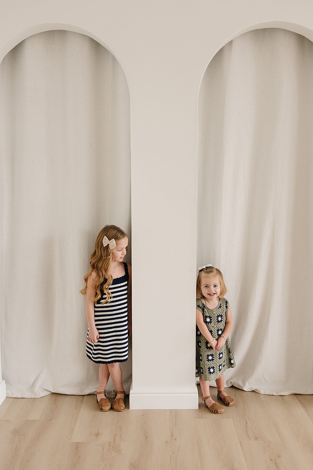 Mebie Baby Navy Stripe Knit Dress With Scallop Edges By Mebie Baby - 