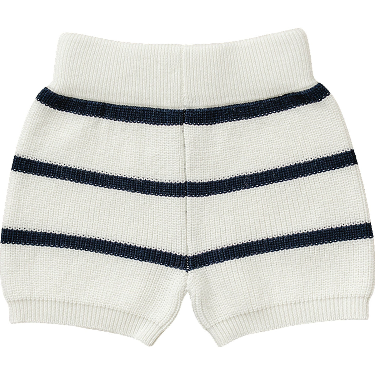 Navy Stripe Knit Shorts - Shorts, White, Baby & Toddler Clothing, Textile, Active Shorts | Everetts Place