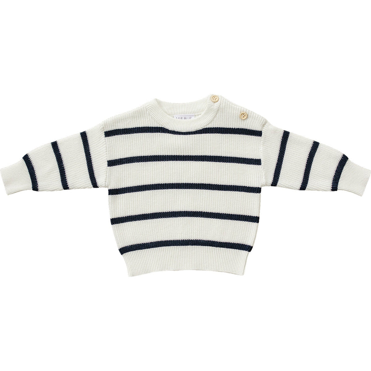 Mebie Baby Navy Stripe Knit Sweater For Baby And Toddler Lightweight Summer Wear - 
