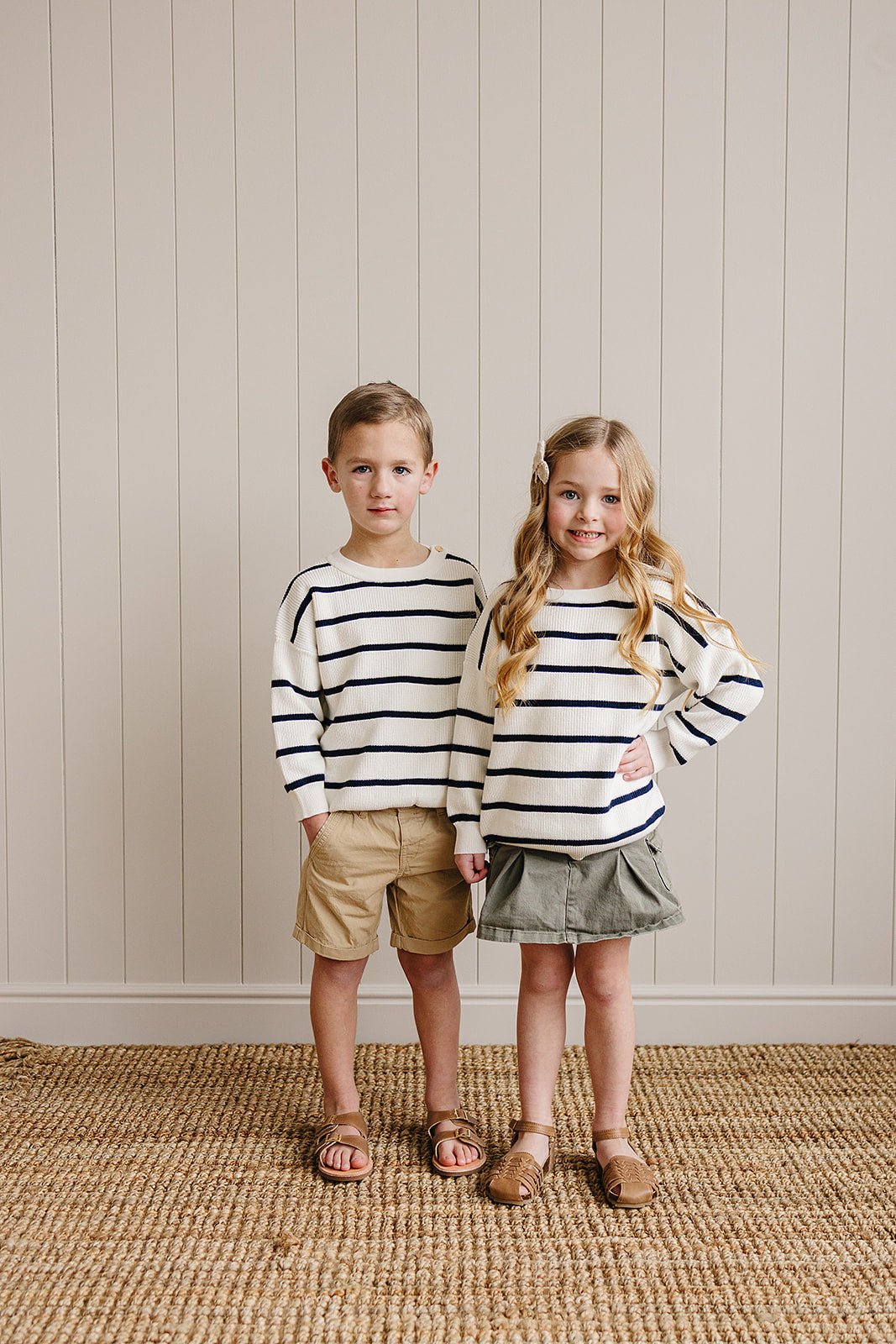 Mebie Baby Navy Stripe Knit Sweater For Baby And Toddler Lightweight Summer Wear - 