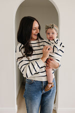 Mebie Baby Navy Stripe Knit Sweater For Baby And Toddler Lightweight Summer Wear - 