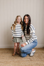 Mebie Baby Navy Stripe Knit Sweater For Baby And Toddler Lightweight Summer Wear - 