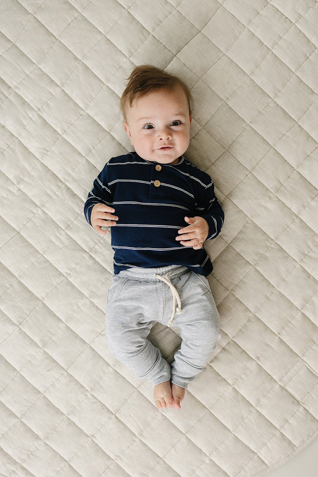 Mebie Baby Navy Stripe Long Sleeve Tee - 