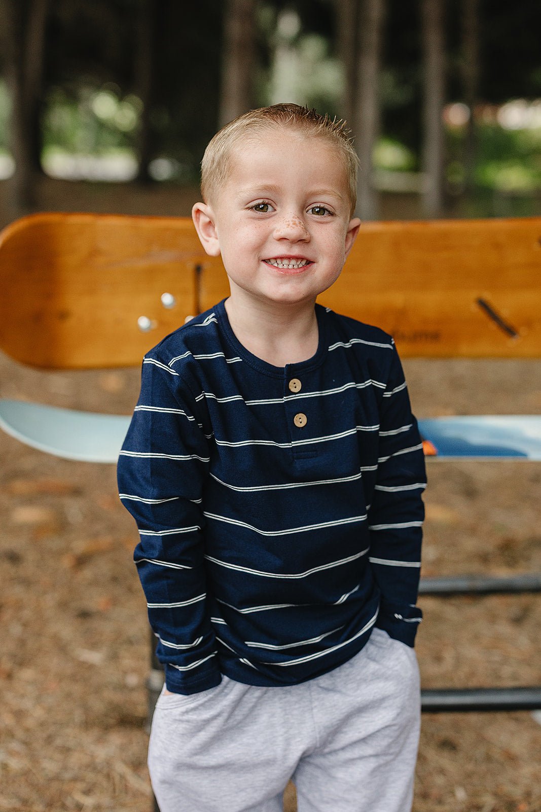 Mebie Baby Navy Stripe Long Sleeve Tee - 