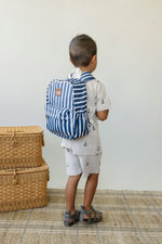 Mebie Baby Navy Stripe Mini Backpack - 