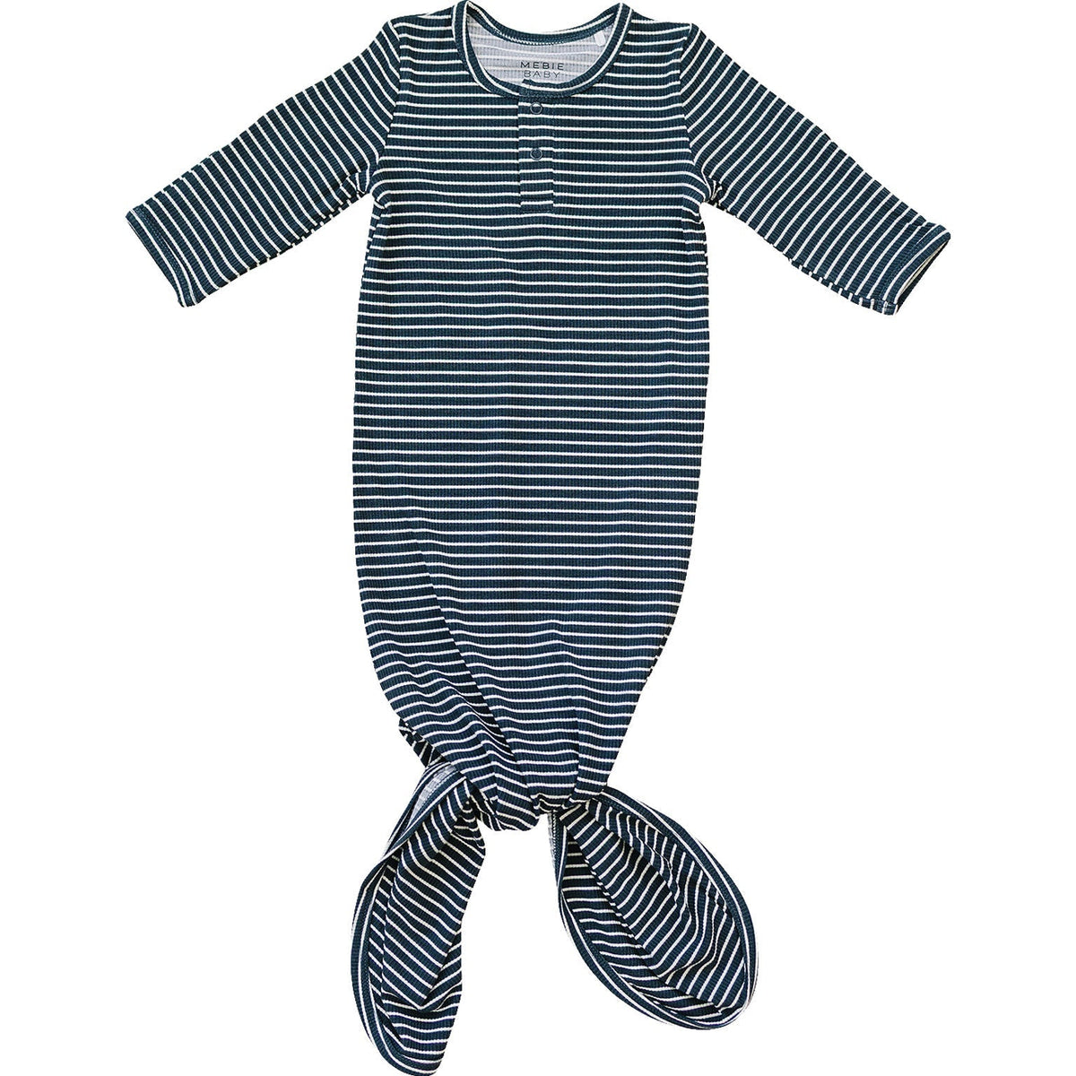 Navy Stripes Bamboo Knot Gown - Textile, One-piece garment, Baby & Toddler Clothing, Day Dress, Pattern | Everetts Place