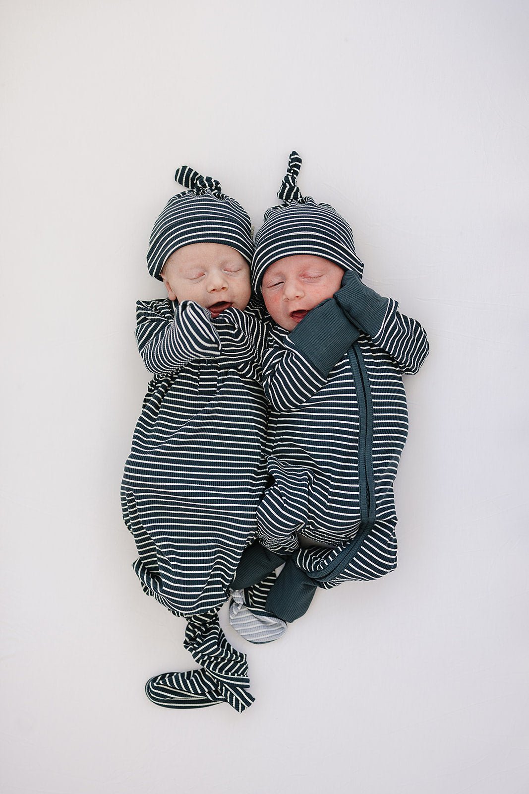 Mebie Baby Navy Stripes Bamboo Knot Gown - 