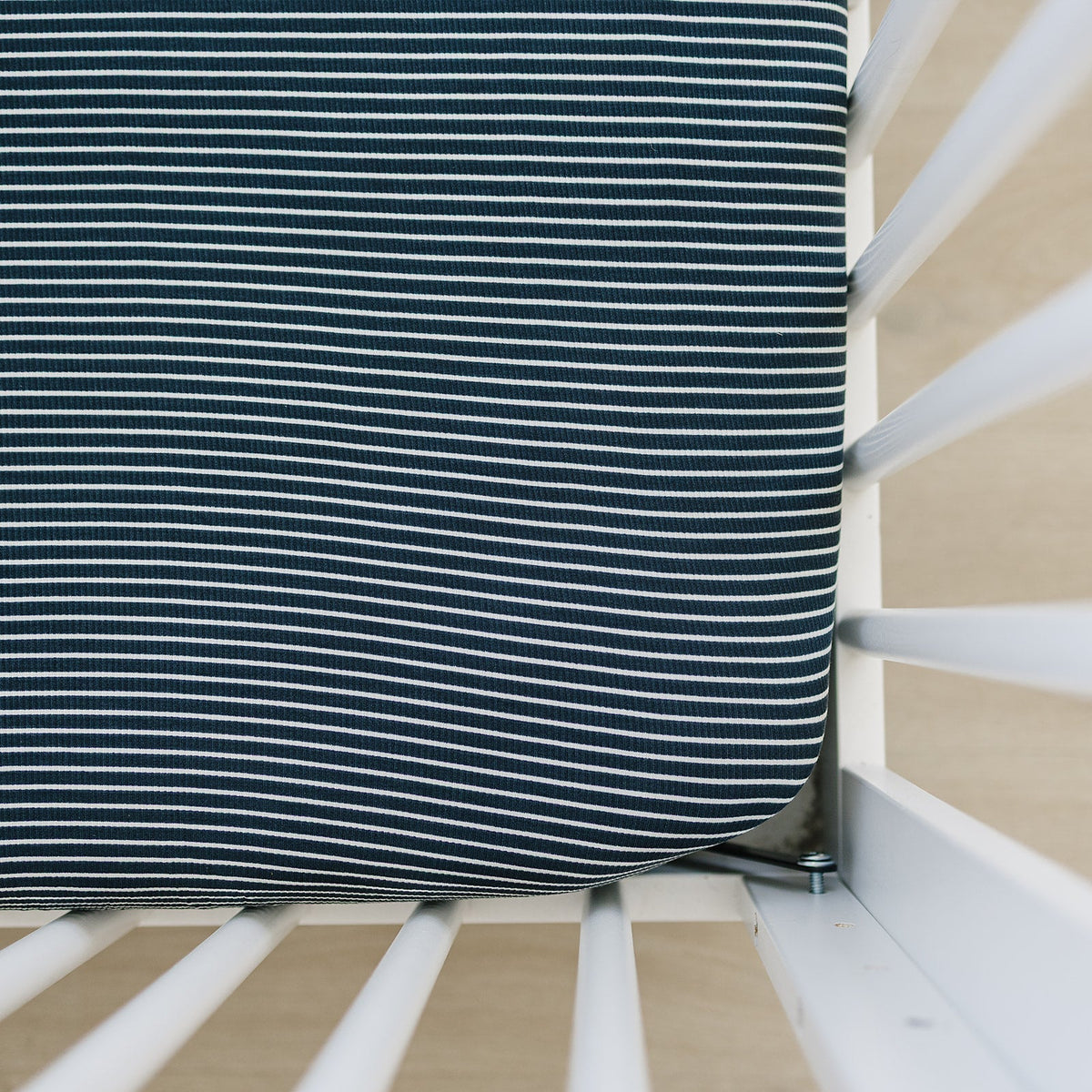 Mebie Baby Navy Stripes Bamboo Stretch Crib Sheet For Standard Crib Size 52 X 28 - 