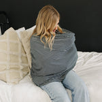 Mebie Baby Navy Stripes Ribbed Bamboo Multi - Use Cover - 
