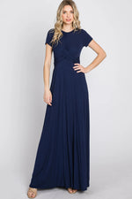 PinkBlush Navy Twist Front Maxi Dress - 