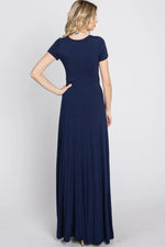 PinkBlush Navy Twist Front Maxi Dress - 