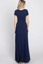PinkBlush Navy Twist Front Maxi Dress - 