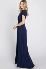 PinkBlush Navy Twist Front Maxi Dress - 