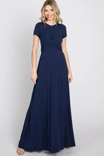PinkBlush Navy Twist Front Maxi Dress - 