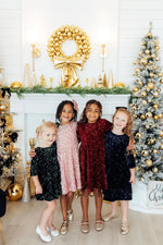 Mila & Rose ® Navy Velvet Sequin Dress - 