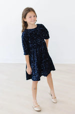 Mila & Rose ® Navy Velvet Sequin Dress - 