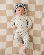 Mebie Baby Navy & White Stripe Chunky Knit Beanie - 