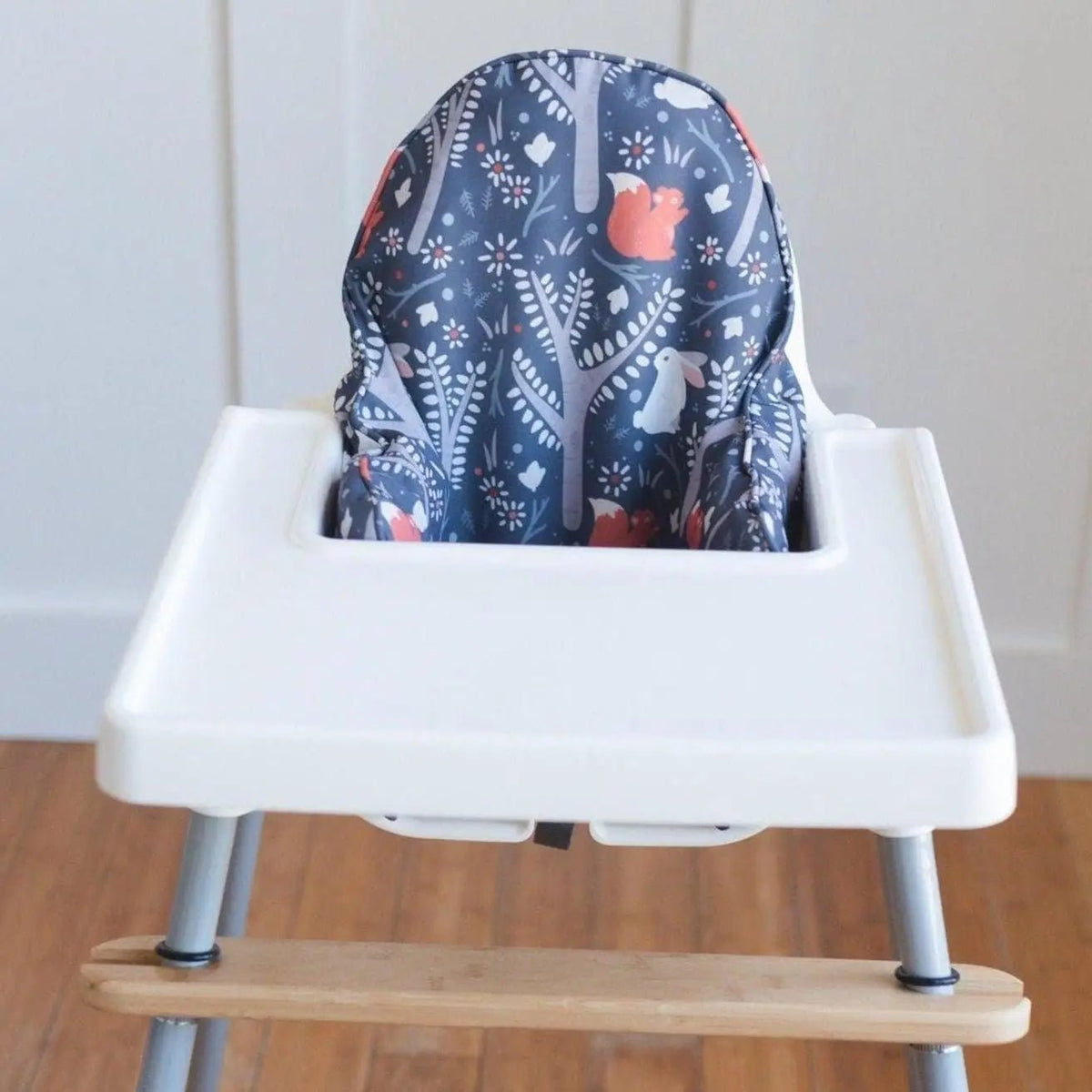 Little Joy Co. Navy Woodland IKEA Antilop Highchair Cushion Cover - Wipeable - 
