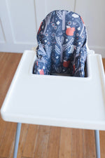 Little Joy Co. Navy Woodland IKEA Antilop Highchair Cushion Cover - Wipeable - 