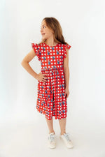 Mila & Rose ® Nebraska Plaid Herbie Husker Flutter Twirl Dress - 