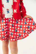 Mila & Rose ® Nebraska Plaid Herbie Husker Twirl Skort - 