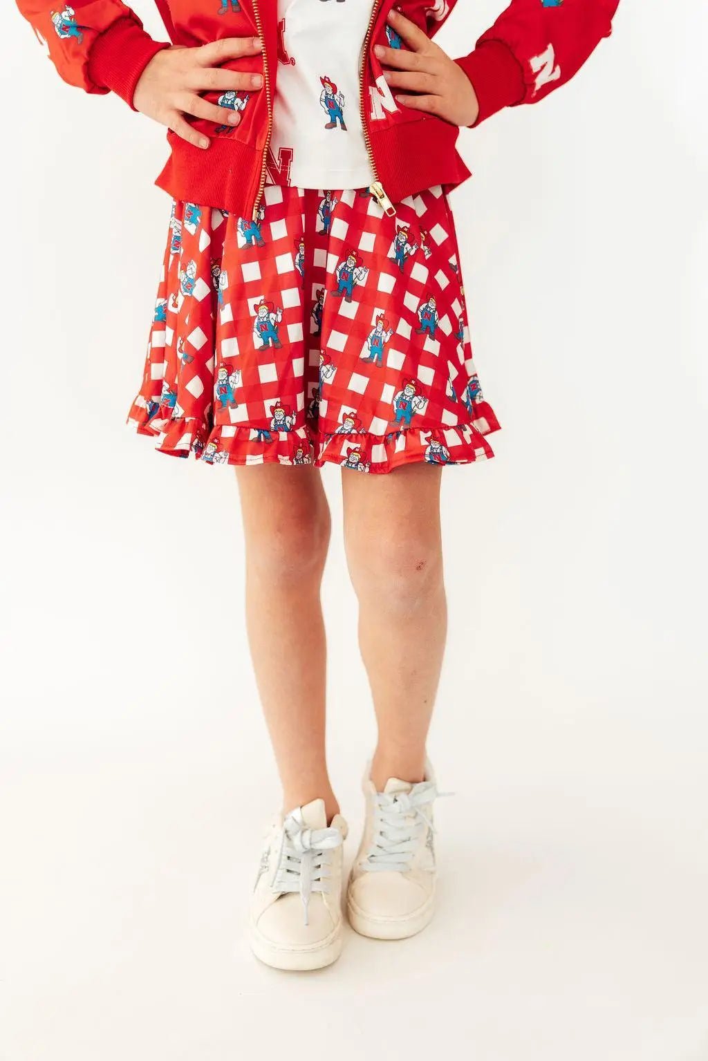 Mila & Rose ® Nebraska Plaid Herbie Husker Twirl Skort - 