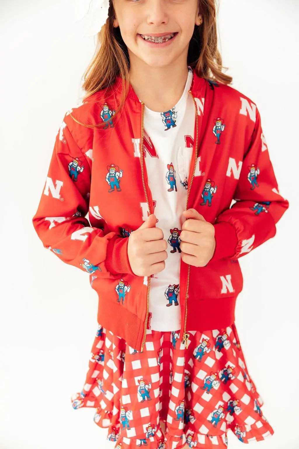 Mila & Rose ® Nebraska Red Herbie Husker Satin Jacket - 