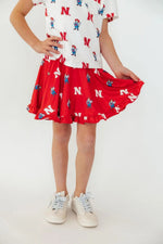 Mila & Rose ® Nebraska Red Herbie Husker Twirl Skort - 