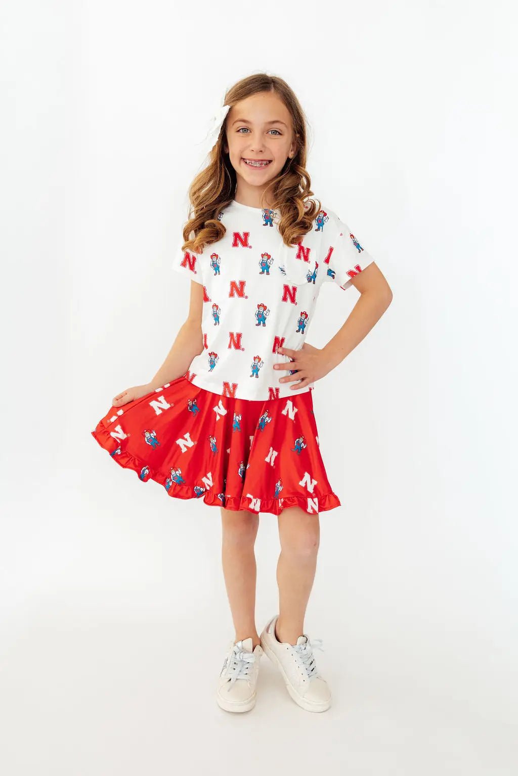 Mila & Rose ® Nebraska Red Herbie Husker Twirl Skort - 
