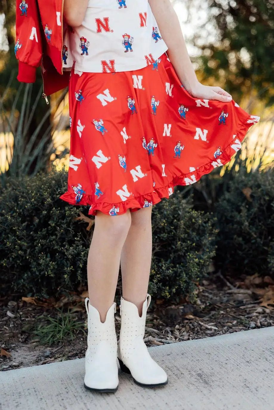 Mila & Rose ® Nebraska Red Herbie Husker Twirl Skort - 