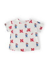 Mila & Rose ® Nebraska White Herbie Husker Ruffle Pocket Tee - 