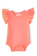 Mila & Rose ® Neon Coral S/S Flutter BodysuitEveretts Place