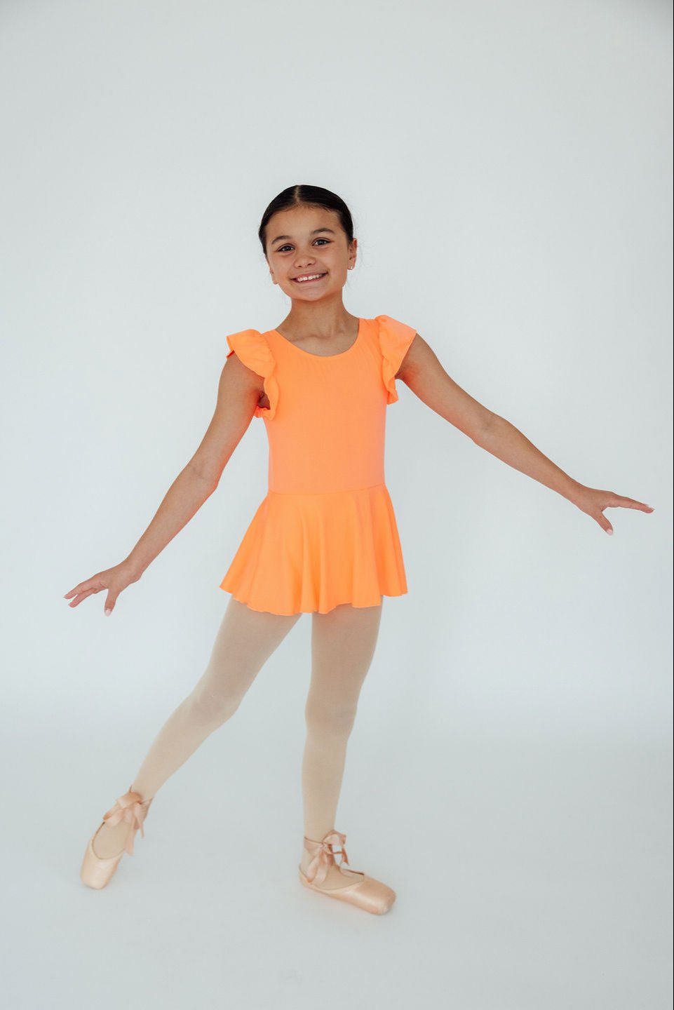 Mila & Rose ® Neon Coral S/S Twirl Leotard - 