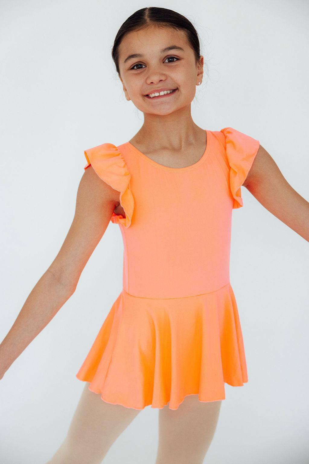 Mila & Rose ® Neon Coral S/S Twirl Leotard - 