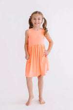 Mila & Rose ® Neon Coral Tank Pocket Twirl Dress - 