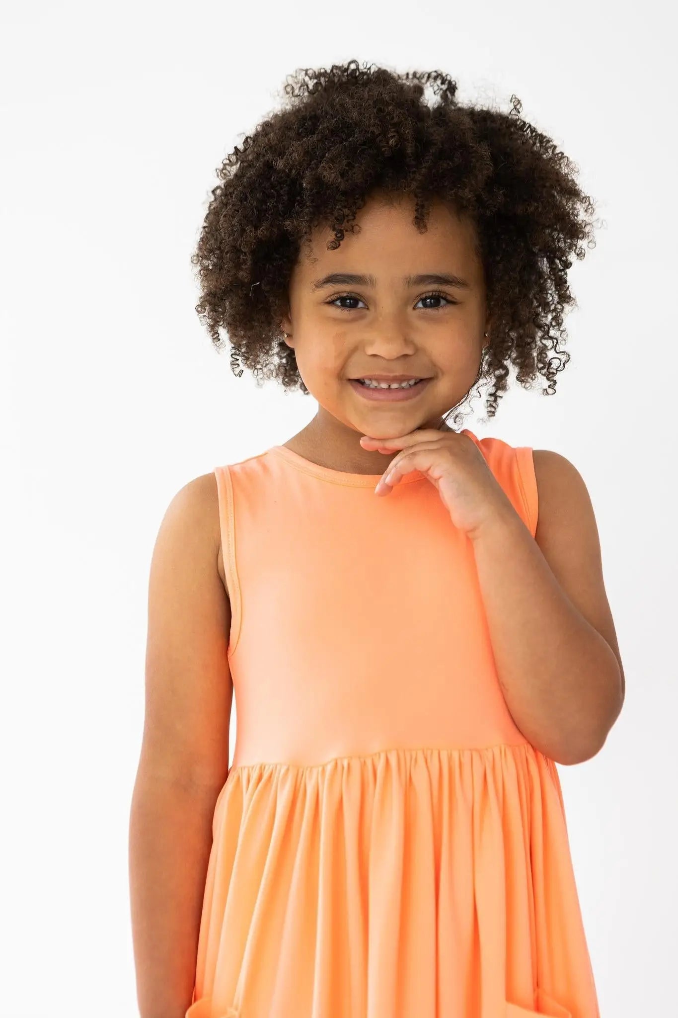 Mila & Rose ® Neon Coral Tank Pocket Twirl Dress - 