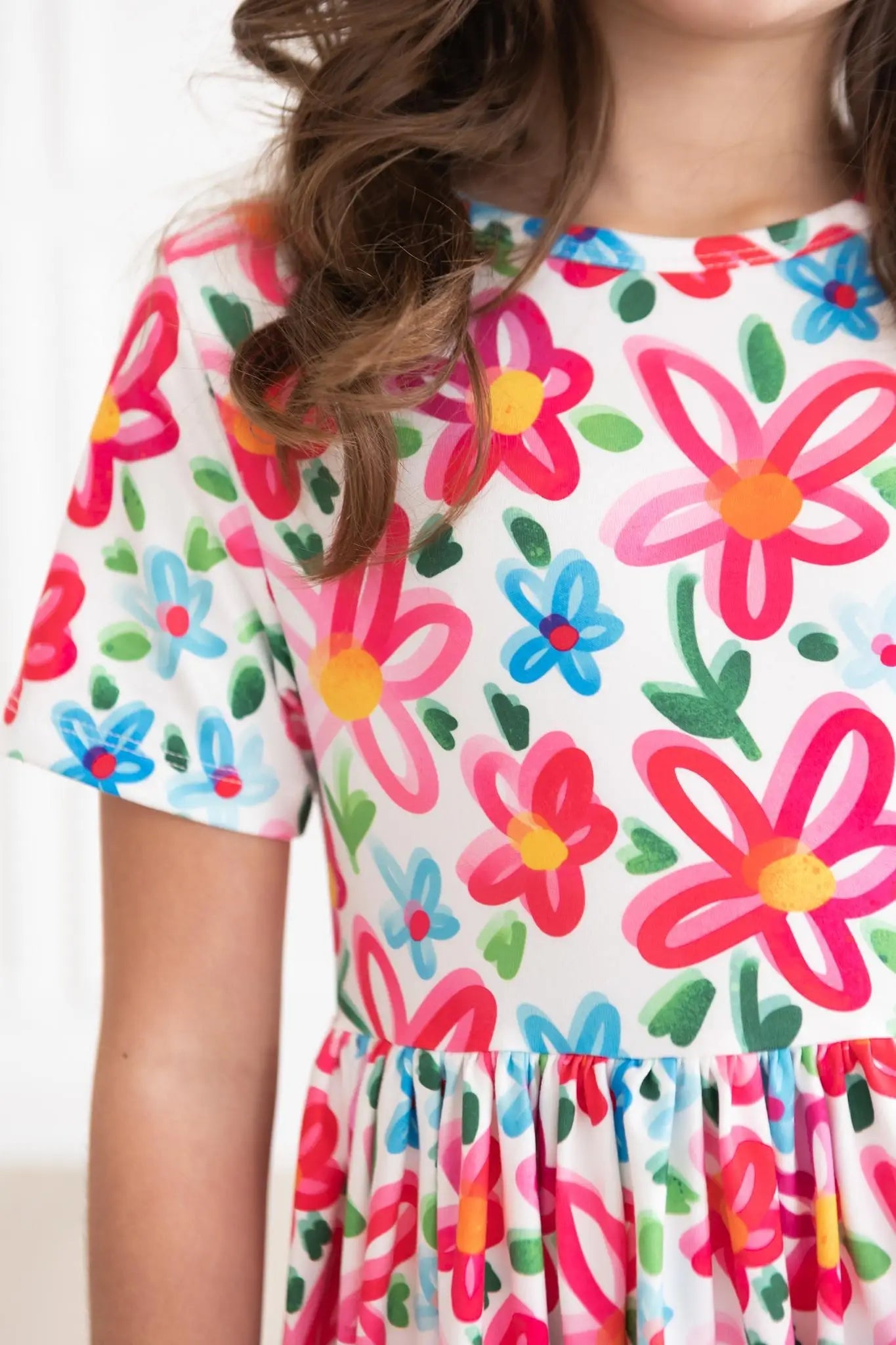 Mila & Rose ® Neon Floral S/S Pocket Twirl Dress - 