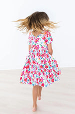Mila & Rose ® Neon Floral S/S Pocket Twirl Dress - 