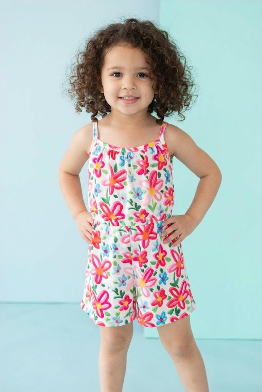 Mila & Rose ® Neon Floral Strappy Play RomperEveretts Place