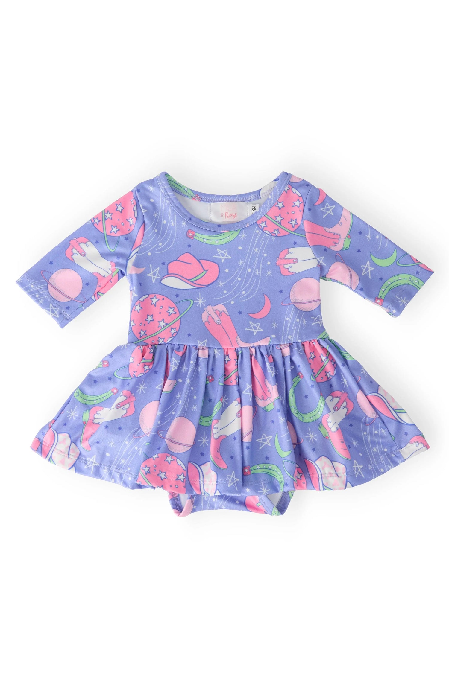 Mila & Rose ® Neon Moon 3/4 Sleeve Twirl Bodysuit - 