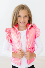Mila & Rose ® Neon Pink Checker Puffer Vest - 