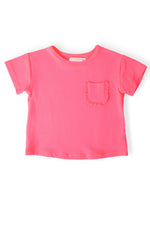 Neon Pink Ruffle Pocket Tee - Pink, Active Shirt, Crop top, Baby & Toddler Clothing, Sleeveless shirt | Everetts Place