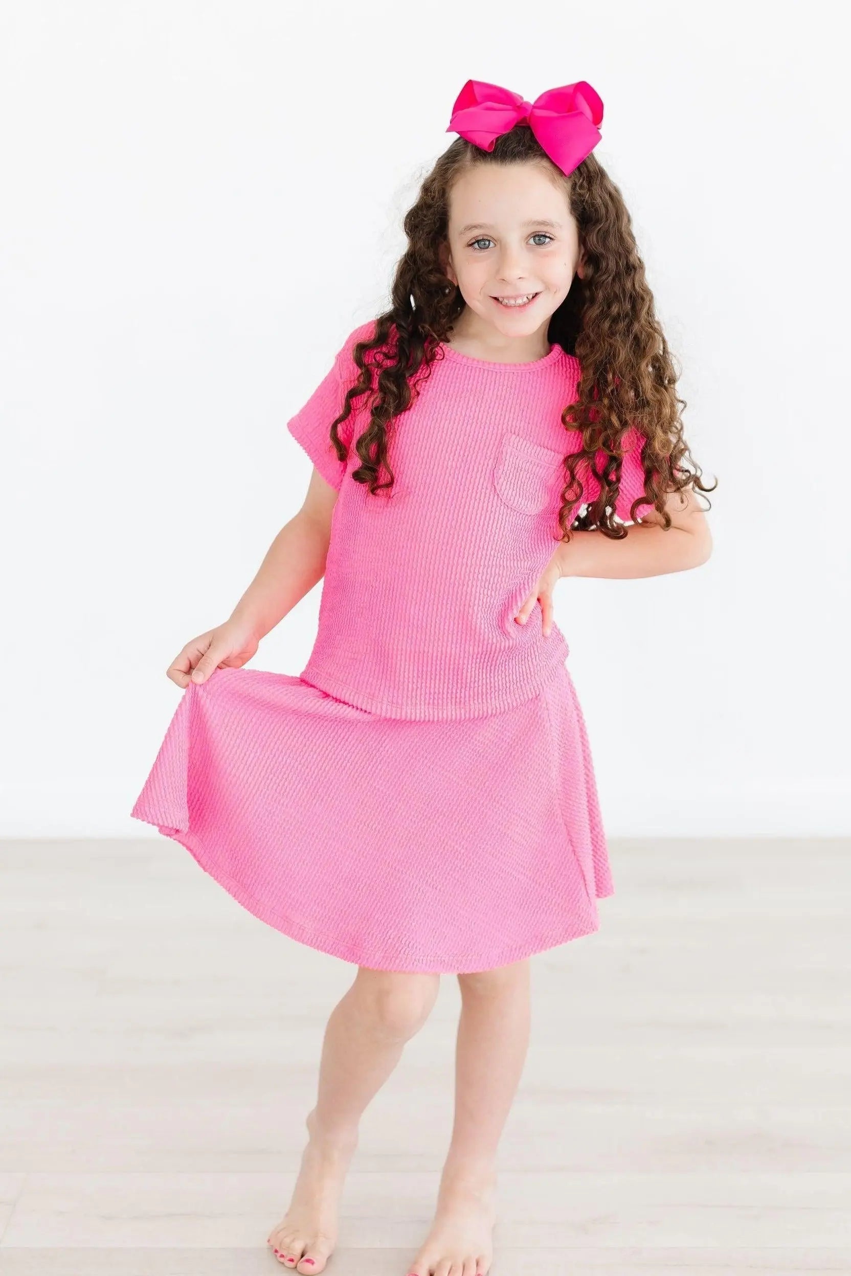 Mila & Rose ® Neon Pink Scrunchy Twirl Skort - 