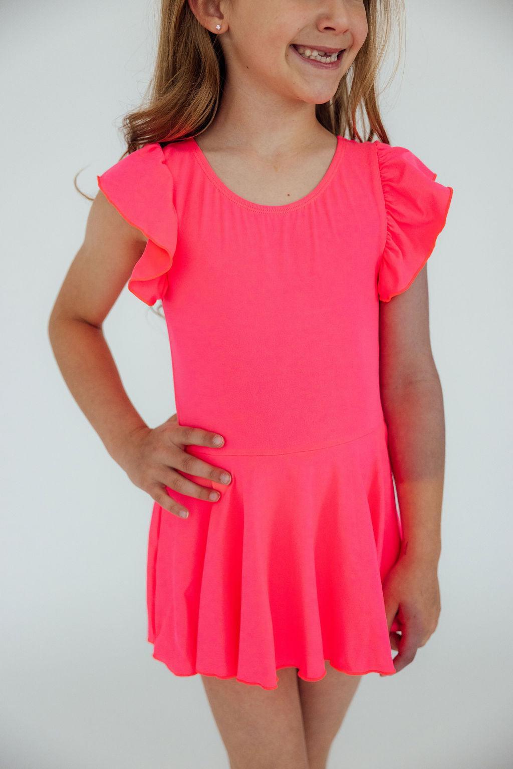 Mila & Rose ® Neon Pink S/S Twirl Leotard - 