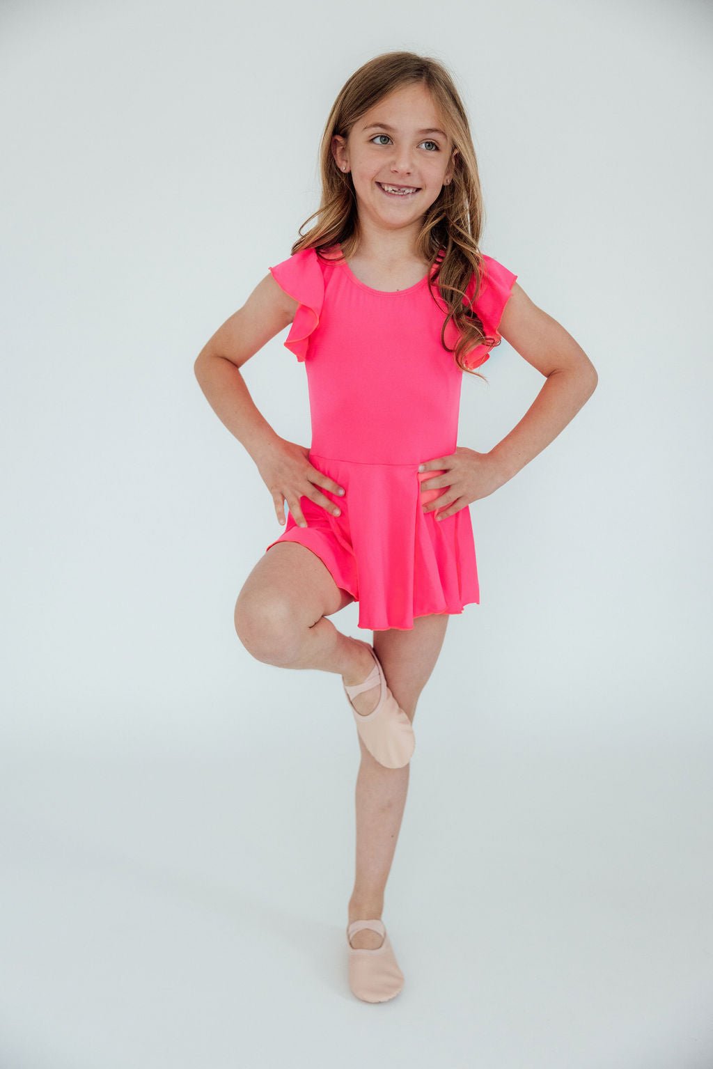 Mila & Rose ® Neon Pink S/S Twirl Leotard - 